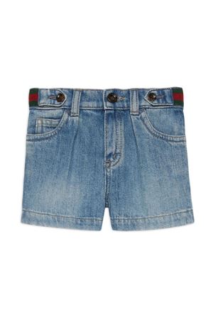 Blue denim shorts GUCCI KIDS | 770084XDCRW4447